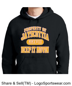 2018 Jayscottia Keep it Moving hoodie. black/gold Design Zoom